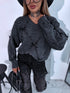 Knitted sweater "GLITTER BOW MO-4006" - DARK GRAY